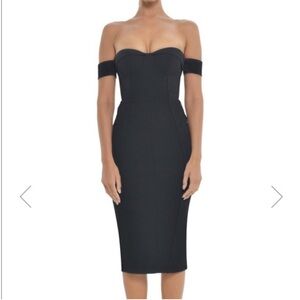 Misha Collection Chloe Midi Off The Shoulder Dress Size 0